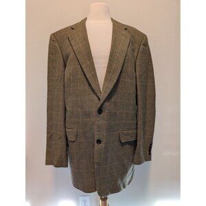 Brooks Brothers Mens Wool Houndstooth Blazer Jacket Made In Italy Size 42L